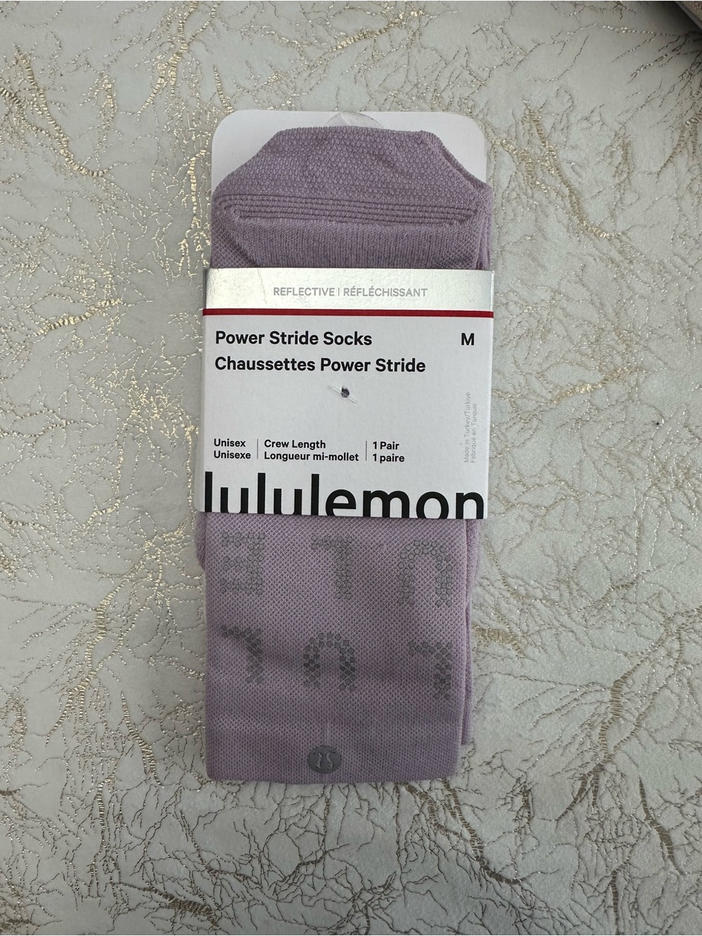 Lululemon Power Stride Crew Socks - Lavender (M)